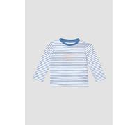 Gestreiftes Unisex Longsleeve mit Frontprint 80 blau|weiß 2166072.52A3.80