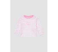 Gestreiftes Unisex Longsleeve mit Frontprint 86 pink|weiß 2166072.44A3.86