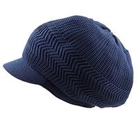 Gestrickte Baumwolle Rasta Slouchy Beanie Visier, Marineblau, XL/Einheitsgröße