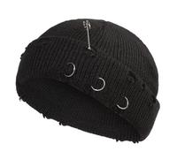 Gestrickte Beanie-Mütze Gothic-Schädelkappe warme Wintermütze Trendige Hip-Hop-Mütze Slouchy-Beanie-Mütze für Männer und Frauen