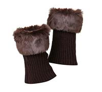 Gestrickte Beinstulpen für Frauen Mädchen Beinwärmer Crochet Stricken Stulpen Kurze Winter Legwarmers Strümpfe Ballett Tanzen Strumpf Knit Stiefel Boot Abdeckung Weihnachtsstrumpf (Coffee, One Size)