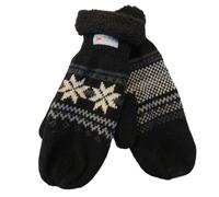 Gestrickter Fäustling mit Norweger Muster Thinsulate für Herren schwarz mit grau, L/XL