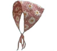 Gestricktes Dreieckstuch Wolle Blumenmuster Retro(F)