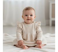 Gestricktes Kleid langarm Rüschen Sand | Little Dutch - 74