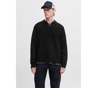 JACK&JONES - JCOCOVER KNIT SPLIT NECK POLO black - Gr. - XXL