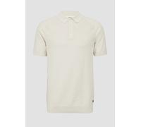Gestricktes Poloshirt mit Flammgarnstruktur 3XL creme 2166023.0330.3XL