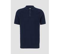 Gestricktes Poloshirt mit Flammgarnstruktur XXL blau 2166023.5852.XXL