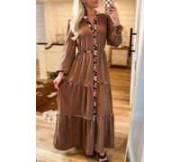 Gestuftes Maxi-Kleid S