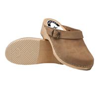Gesundheitsclogs aus Holz für Damen mit orthopädischem Profil beige 36