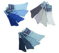 Gesundheitssocken ohne Gummizug mit weitem Bund, Damen und Herren, blau, braun oder grau