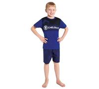Get Trend Chelsea F.C. Schlafanzug Kinder Jungen Teenager Sommer Pyjama Kurz Bequem Baumwolle Fußball Geschenke für Jungs (13-14 Jahre, Marineblau Chelsea)