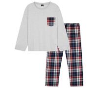 Get Trend CityComfort Warmer Schlafanzug Herren Lang, 2-teiliges Herren Pyjama Set, Geschenke für Männer & Teenager (Grau, XL)