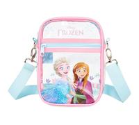 Get Trend Disney Frozen Elsa Umhängetasche Mädchen, Transparent & Wasserabweisend, Crossbody Bag mit Verstellbarem Gurt, Geschenk Idee (Rosa/Türkis Frozen)