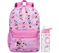 Get Trend Disney Minnie Mouse Rucksack Kinder Set, 43cm, Großer Kinderrucksack & Trinkflasche, 500ml Schule Sport Freizeit, Geschenk für Mädchen (Rosa Minnie)