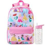 Get Trend Disney Prinzessinnen Rucksack Kinder Set, Kinderrucksack & Trinkflasche, 500ml Schule Sport Freizeit, Geschenk für Mädchen (Rosa Princess)