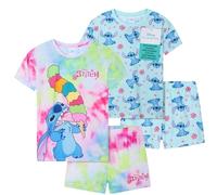 Get Trend Disney Stitch Pyjama Schlafanzug Mädchen Kurz 2er Set Schlafanzug Teenager Kurzarm Sommer Loungewear Set (13-14 Jahre, Blau Stitch)