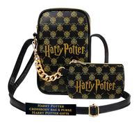Get Trend Harry Potter Handtasche Mädchen Umhängetasche Damen mit Geldbörse Schultertasche Kinder Tasche Handy (Schwarz Harry Potter)
