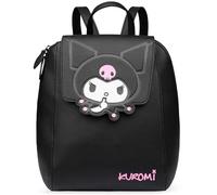 Get Trend Hello Kitty Sanrio Rucksack Damen Klein, Kunstleder Fashion Damenrucksack, City Bag, Kuromi Geschenk Idee (Schwarz Kuromi)