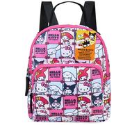 Get Trend Hello Kitty Sanrio Rucksack Mädchen, Kleiner Rucksack Kinder für Freizeit Schule, Leichter Kinderrucksack mit Reißverschluss, Kita Geschenk für Mädchen (Rosa Hello Kitty)