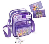 Get Trend KPop Demon Hunters Umhängetasche Mädchen, Transparente Crossbody Bag mit Verstellbarem Schultergurt, Anime Tasche mit Abnehmbaren Accessoires (Transparent/Lila)
