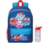 Get Trend Marvel Spidey Großer Rucksack Kinder Set, 43 cm Kinderrucksack & Trinkflasche, 500ml Schule Sport Freizeit, Geschenk für Jungs (Multi Spidey)