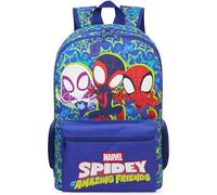 Get Trend Marvel Spidey Großer Rucksack Kinder & Teenager 46x32x16cm, Schulrucksack Ergonomisch & Gepolstert Schule Sport Freizeit (Blau Spidey)