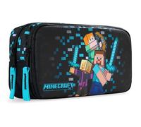 Get Trend Minecraft Federmäppchen Jungen & Mädchen mit 2 Fächern, Leicht & Robust, Großes Etui für Schule, Stifte Federtasche Mäppchen Teenager, Gamer Geschenk für Kinder (Multi Minecraft)