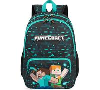 Get Trend Minecraft Rucksack Jungen, Verstellbarer Reisetasche für Schule und Reise, Gepolsterte Schulrucksack, Gaming Geschenke für Kinder (Blau/Multi Minecraft)