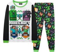Get Trend Minecraft Schlafanzug Jungen und Teenager, Pyjama Set mit Schlafanzug Hose T-Shirt Kinder, 2-teilig, Geschenke für Jungs (9-10 Jahre, Multi Minecraft)