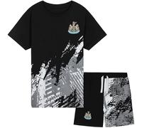 Get Trend Newcastle United F.C. Schlafanzug Kinder Jungen Teenager Sommer Pyjama Kurz Weich Fußball Geschenke für Jungs (7-8 Jahre, Schwarz Newcastle United)