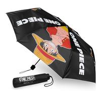 Get Trend One Piece Regenschirm Kinder Teen Stabil Windfest 110 cm Spannweite Ruffy Taschenschirm Geschenk für Jungs (Schwarz One Piece)