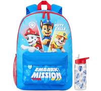 Get Trend Paw Patrol Rucksack Kinder Set, Kinderrucksack & Trinkflasche, 500ml Schule Sport Freizeit, Geschenk für Jungs (Multi Paw Patrol)
