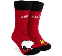 Get Trend Peanuts Snoopy Kuschelsocken Damen Größe 35-41, Rutschfest Winter Stoppersocken, Geschenke für Frauen & Teenager (35/41 EU, Rot Peanuts/Snoopy)
