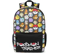 Get Trend Pokemon Großer Rucksack Kinder Jungen, Kinderrucksack für Schule, Sport, Freizeit, Größenverstellbar, Pikachu Geschenk Idee (Schwarz/Multi Pokemon)