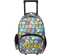 Get Trend Pokemon Trolley Rucksack Kinder, 2-in-1 Reisetasche mit Rollen und Metallgestell, Leicht Handgepäck Rucksack mit verstellbaren Schultergurten, Anime Geschenke für Jungen (Multi Pokemon)