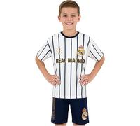 Get Trend Real Madrid | FC Barcelona Schlafanzug Kinder Jungen, Pyjama Set mit T-Shirt & Shorts, 100% Baumwolle, Sommer Outfit Fussball Geschenk