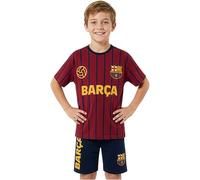 Get Trend Real Madrid | FC Barcelona Schlafanzug Kinder Jungen, Pyjama Set mit T-Shirt & Shorts, 100% Baumwolle, Sommer Outfit Fussball Geschenk