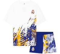 Get Trend Real Madrid Schlafanzug Herren Kurz Baumwolle Sommer Pyjama Männer Schlafanzüge Fussball Geschenke für Männer (L, Multi Real Madrid)