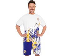 Get Trend Real Madrid Schlafanzug Herren Kurz Baumwolle Sommer Pyjama Männer Schlafanzüge Fussball Geschenke für Männer (M, Multi Real Madrid)