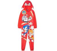 Get Trend Sonic The Hedgehog Fleece Jumpsuit Kinder 4-10 Jahre, Jungen Pyjama, Ganzkörperanzug, Shadow, Knuckles und Tails (4-5 Jahre, Mehrfarbig Knuckles)