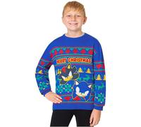 Get Trend Sonic THE Hedgehog Pullover Jungen 4-10 Jahre, Flauschiger Weihnachtspullover, Christmas Sweater, Geschenke für Jungs (9-10 Jahre, Blau)