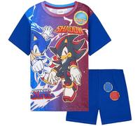 Get Trend Sonic The Hedgehog Pyjama Jungen Shadow Schlafanzug Kinder Kurz Lounge Set für den Sommer Geschenke für Jungs (5-6 Jahre, Blau Sonic 1er Pack)