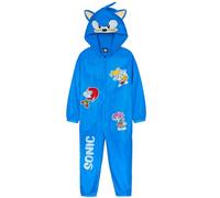 Get Trend SONIC THE HEDGEHOG Regenanzug Kinder Matschanzug Jungen, Einteiler Regenjacke Fleece-Gefüttert, Geschenk für Jungs (7-8 Jahre, Blau Sonic)