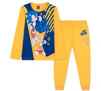 Get Trend Sonic THE Hedgehog Shadow Schlafanzug Jungen Lang, 2-Teilig, Bequem & Kuschelig, Kinder Pyjama Set, Gamer Geschenke für Jungs (7-8 Jahre, Gelb Sonic/Tails)