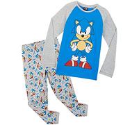 Get Trend Sonic THE Hedgehog Shadow Schlafanzug Jungen Lang, Kinder Pyjama Set Weich & Kuschelig, Gamer Geschenke für Kinder (Grau/Blau Sonic, 4-5 Jahre)
