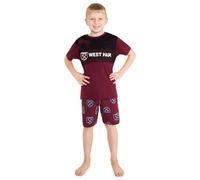 Get Trend West Ham United F.C. Schlafanzug Kinder Jungen Teenager Sommer Pyjama Kurz Weich Fußball Geschenke für Jungs (9-10 Jahre, Burgund West Ham)