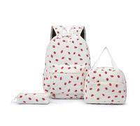 GETBSTOOP Dreiteilige Cord-All-Match-Tasche mit Lunchtasche und einfachem | Vielseitiges Rucksack-Set aus Cordstoff, Lunchtasche, Stifttasche, verstellbare Schultergurte for Shopping, Partys, Reisen,