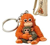 GETBSTOOP Pro-tect Punch Der Affe Anhänger - 3D Niedliches Weiches Plüsch-Monkey-Keyring, Charm for Rucksack, Tasche & Autoschlüssel, Originelles Geschenk for Kinder, Erwachsene & Tierliebhaber