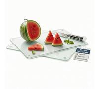 getgastro 2er Set Glasschneidebrett 50x40 cm, DURCHSICHTIG KLAR, Schneidebrett Glas, Herdabdeckplatte, Küchenbrett Glas, Glasplatte Küche, Cutting Board, Schneidebrett, hitzebeständige Glasplatte