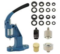 Getmore Crafts Ösenpresse Set mit Hebelpresse, Ösenwerkzeug und 50 Stück Ösen 12 mm, Schwarz, Messing | Handpresse | rostfreie Metallösen | DIY | für Stoff, Schuhe, Planen, Kleidung..